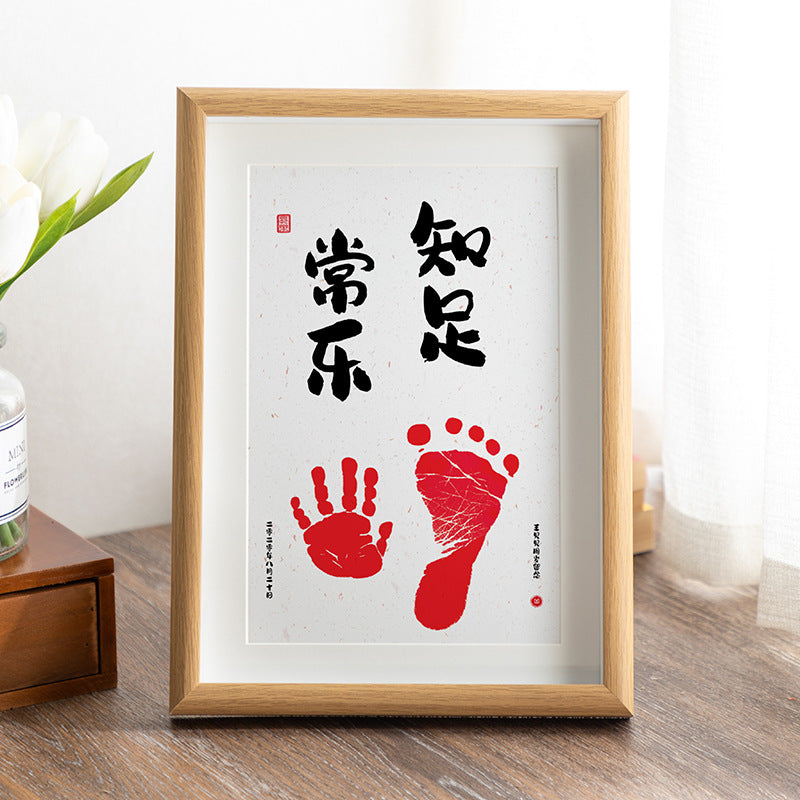 Baby Handprint Footprint Photo Frame with Clay Kit - Newborn to One Year Keepsake Display - Tabletop or Wall Mount