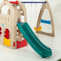 Kids Indoor Outdoor Slide Swing Set with Playhouse Climbing Toy Equipment for Home Kindergarten