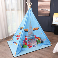 Kids' Cartoon Play Tent for Hotel Family Rooms, Boys and Girls Indian Teepee Toy House