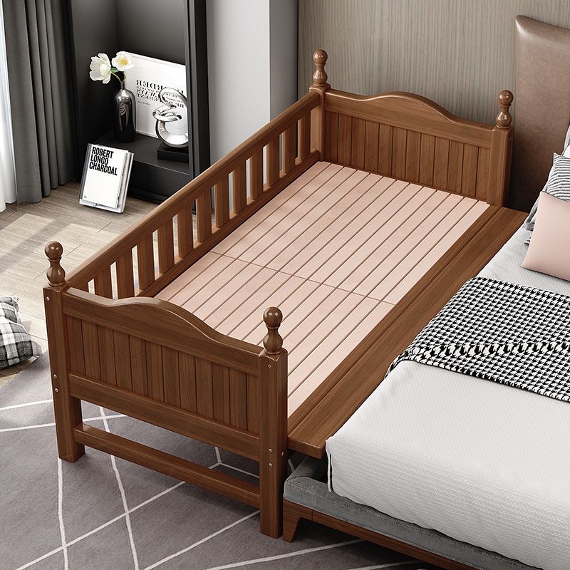 Solid Wood Kids Bed with Guardrail, Toddler Bed, Single Bed, Baby Bed, Spliced Large Bed for Boys and Girls