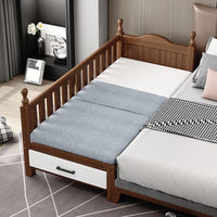 Solid Wood Kids Bed with Guardrail, Toddler Bed, Single Bed, Baby Bed, Spliced Large Bed for Boys and Girls