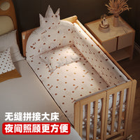 Foldable Solid Wood Baby Crib, Paint-Free, Mobile, Multi-functional Newborn Co-sleeper