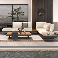 Outdoor Aluminum Alloy Sofa Set Weatherproof Sun-Resistant Patio Villa Hotel Balcony Furniture