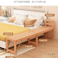 Beechwood Kids' Extendable Bed Solid Wood Foldable with Guardrail Baby Crib Extension Bed Adult Sleepable Bedside Bed