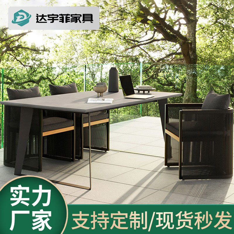 Outdoor Patio Furniture Set, Wicker Dining Chairs & Aluminum Table, 3-Piece Garden Bistro Set for Balcony, Lawn, Deck