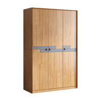 Nordic Style Solid Wood Wardrobe - Modern Minimalist Home Bedroom Closet with Multiple Doors