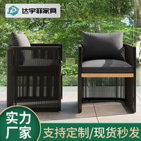 Outdoor Patio Furniture Set, Wicker Dining Chairs & Aluminum Table, 3-Piece Garden Bistro Set for Balcony, Lawn, Deck