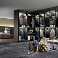 Prague Love Light Luxury Open Wardrobe Solid Wood Bedroom Closet Design