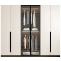 Modern Minimalist Wardrobe with Sliding Doors for Small Apartments, Economical Home Closet and Cloakroom Combination