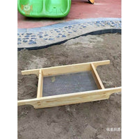 Wooden Sand Sieve for Kids Outdoor Sandbox Beach Play, Kindergarten Sand Sifting Game Toy