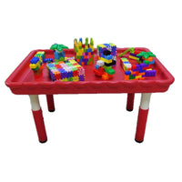 Kids Building Block Table and Chair Set with Sand and Water Play Tray for Kindergarten and Toddlers