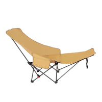 Outdoor Folding Recliner Chair with Adjustable Leg Rest, Moon Chair for Camping and Lunch Break, Carbon Steel Oxford Cloth