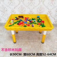 Lace Toy Table with Lifting Craft Square Stall Sand Play Table, Plastic Children's Building Block Sand and Water Sandbox Table