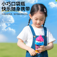 Ice Cream Inverted Spill-Proof Bubble Machine for Kids, Handheld Bubble Wand Outdoor Toy