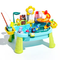 New Summer Water Play Toy Gift for Kids, Multifunctional Water Park Fishing Pond Electric Faucet Dishwasher