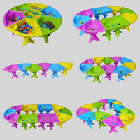 Kids Plastic Sand and Water Table with Lid, Kindergarten Fishing Pond Sandbox Toy, Round Building Block Table for Children