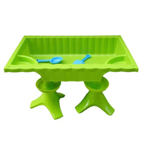 Kids Plastic Sand and Water Table with Lid, Kindergarten Fishing Pond Sandbox Toy, Round Building Block Table for Children