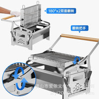 Detachable Flip Charcoal Grill for Home Use, Outdoor Fish Roaster BBQ Rack - TikTok Viral Product