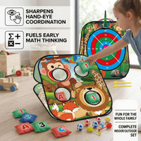 Foldable Bean Bag Toss Game 5-in-1 Dart Sticky Ball Fabric Target Kids Outdoor Toy
