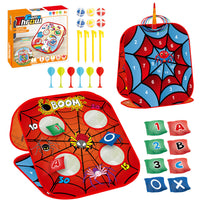 Foldable Bean Bag Toss Game 5-in-1 Dart Sticky Ball Fabric Target Kids Outdoor Toy