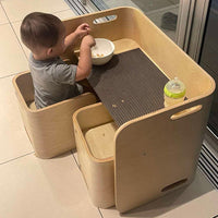 Kids Wooden Table and Chair Set for Toddlers, Multifunctional Learning and Dining Furniture for Kindergarten Children