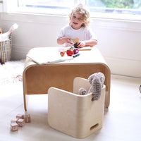 Kids Wooden Table and Chair Set for Toddlers, Multifunctional Learning and Dining Furniture for Kindergarten Children