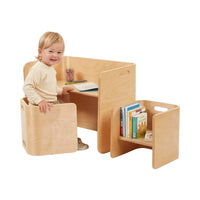 Kids Wooden Table and Chair Set for Toddlers, Multifunctional Learning and Dining Furniture for Kindergarten Children