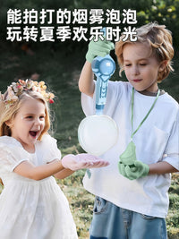 Automatic Bubble Machine for Kids, Handheld Electric Bubble Wand with Smoke Effect, Non-toxic Toy for Infants and Children