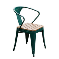 Outdoor Wood Plastic Composite Balcony Bistro Set, Coffee Shop Table and Two Chairs, Anti-Corrosion Garden Furniture Set