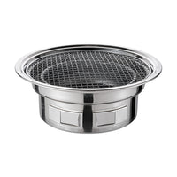 Korean Style Round Outdoor Charcoal Grill Windproof Barbecue Stove with Roasting Pan