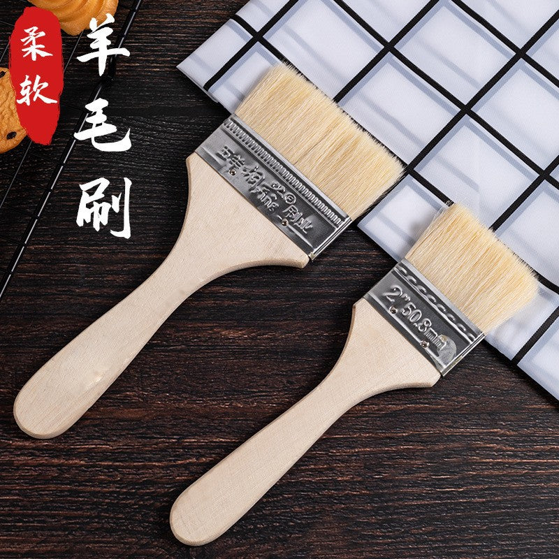 Wholesale Wool Food Basting Brush BBQ Grill Brush Kitchen Utensils Heat-Resistant Roasting Brush