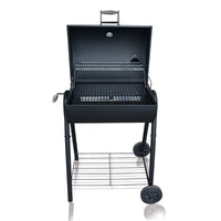 Large Charcoal BBQ Grill for Villa Courtyard, Outdoor Smoker American Style BBQ Barrel for Home Use