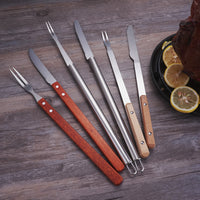 Tibetan Style Stainless Steel Lamb Carving Knife and Fork Set for Outdoor BBQ Roasted Whole Lamb