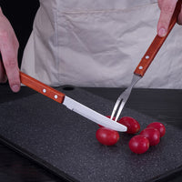 Tibetan Style Stainless Steel Lamb Carving Knife and Fork Set for Outdoor BBQ Roasted Whole Lamb