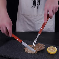 Tibetan Style Stainless Steel Lamb Carving Knife and Fork Set for Outdoor BBQ Roasted Whole Lamb