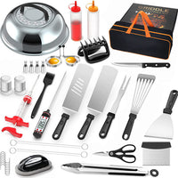 Amazon Hot Selling Outdoor BBQ Tool Set Stainless Steel Grilling Utensil Kit with Spatula and Tongs