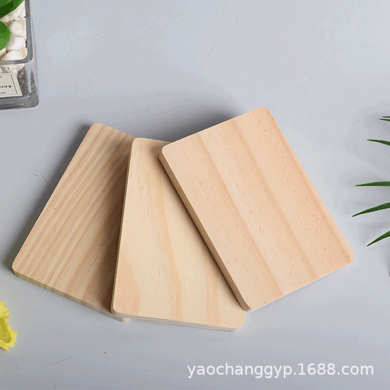 Custom Engraved Wooden Board DIY Craft Square Wood Slice for Logo and Crafts