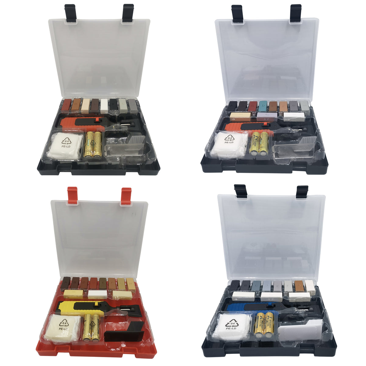 Wood Floor and Furniture Repair Kit with Hard Wax Filler, Multi-Color Wax Blocks, and Battery Included Wax Melting Tool for DIY Homeowners