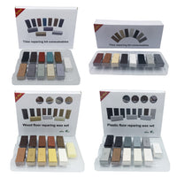 Wood Floor and Furniture Repair Kit with Hard Wax Filler, Multi-Color Wax Blocks, and Battery Included Wax Melting Tool for DIY Homeowners