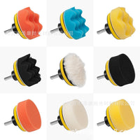 Car Polishing and Waxing Sponge Pad Kit - 3-inch 22-Piece Set with Wool Pads and Sponge Wheels