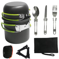 1-2 Person Camping Cookware Mess Kit for Backpacking & Hiking, Portable Outdoor Cooking Set with Non-Stick Pot & Pan, Stainless Steel