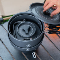 Outdoor Camping Cookware Set Portable Kettle Picnic Foldable Frying Pan Tea Brewing Set