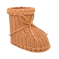 Handmade Imitation Rattan Creative Snow Boot Shaped Gift Basket Christmas Woven Packaging Basket