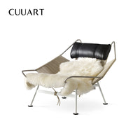 Danish Designer Flag Halyard Chair Wabi-Sabi Lounge Chair Wool Hand-Woven Seat Modern Creative Leisure Chair