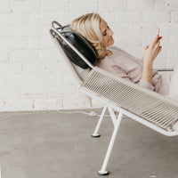 Danish Designer Flag Halyard Chair Wabi-Sabi Lounge Chair Wool Hand-Woven Seat Modern Creative Leisure Chair