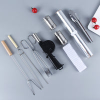 BBQ Grill Tool Set with Skewers - Outdoor Barbecue Accessories Kit