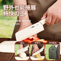 Portable Outdoor Kitchen Knife Set with Cutting Board and Storage Bag for Camping Picnic BBQ