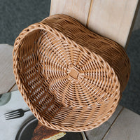 Hand-Woven Rattan Imitation Heart-Shaped Fruit Basket for Home, Hotel, Restaurant - Bread, Snack, Storage Basket