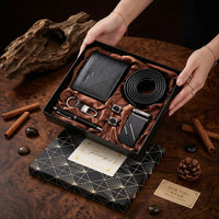 Men's Business Gift Set Wallet Belt Box for Dad Father's Day Premium Gift