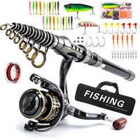 Carbon Fiber Portable Travel Lure Fishing Rod Set for Sea Fishing